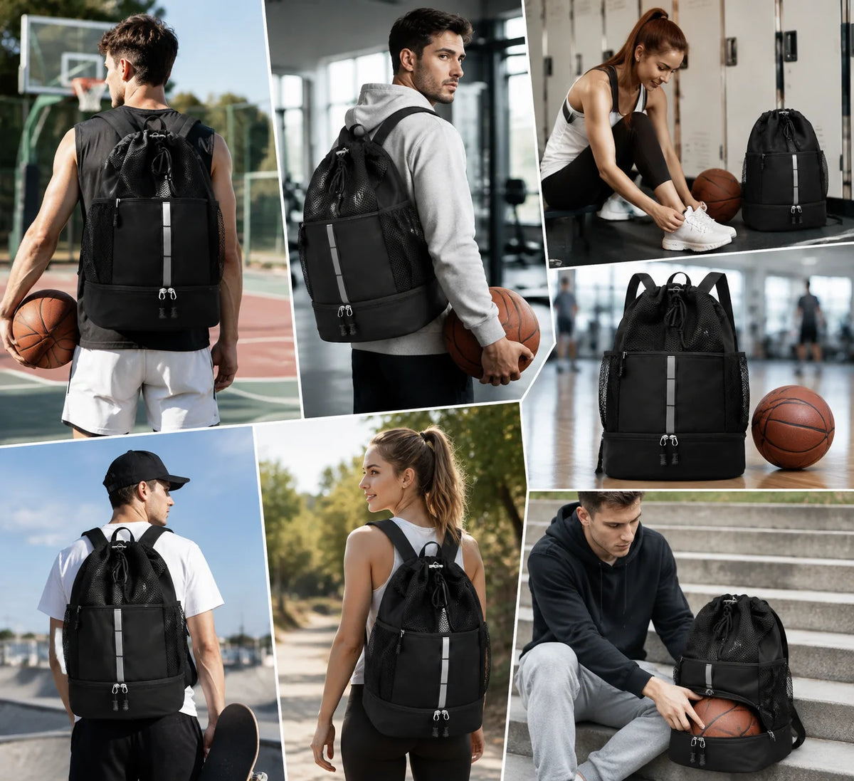 Multifunktions Sporttasche Rucksack mit Nassfach Schuhfach