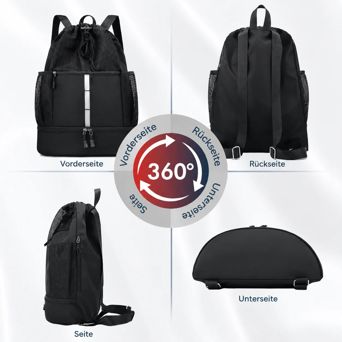 Multifunktions Sporttasche Rucksack mit Nassfach Schuhfach