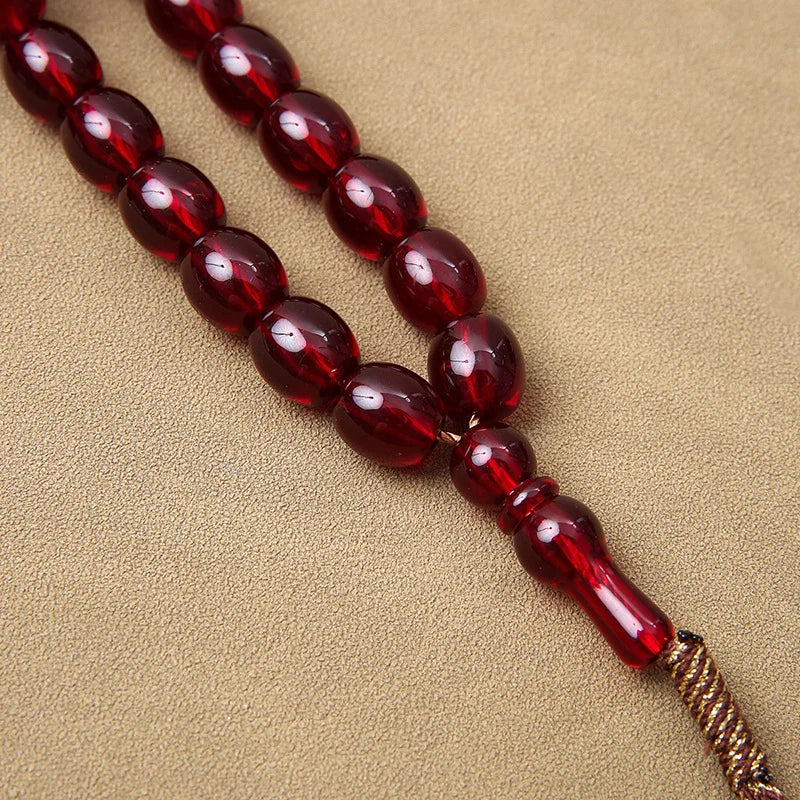 Islamic Rosary 33 Pcs Islamic Gift Amber Oval Prayer Rosary Muslim Rosary Bracelet Jewelry Accessories