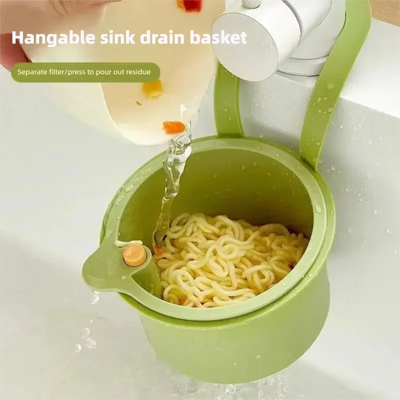 Kitchen Sink Drain Basket Hanging Vegetable Washing Basin Food Residue Filter Storage Rack Household Cleaning Tool
