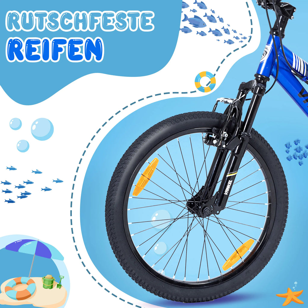 Sinaopus Kinder-MTB-Fahrrad, 20 Zoll, 6-Gang, leichtes Kinder-Mountainbike für Jungen und Mädchen, Schaltwerk und V-Bremsen