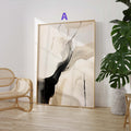 Abstrakte Beige Schwarz Poster · Geschenkidee · Künstlerische Linienzeichnungen und Moderne Strukturkunst in Neutralen Naturtönen · Dekoprint ohne Rahmen