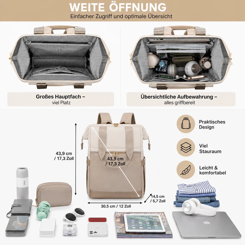 Laptop Rucksack Damen Herren 15,6 Zoll Wasserabweisend Business Rucksack mit vielen Fächern Anti Diebstahl Tasche Reisetasche