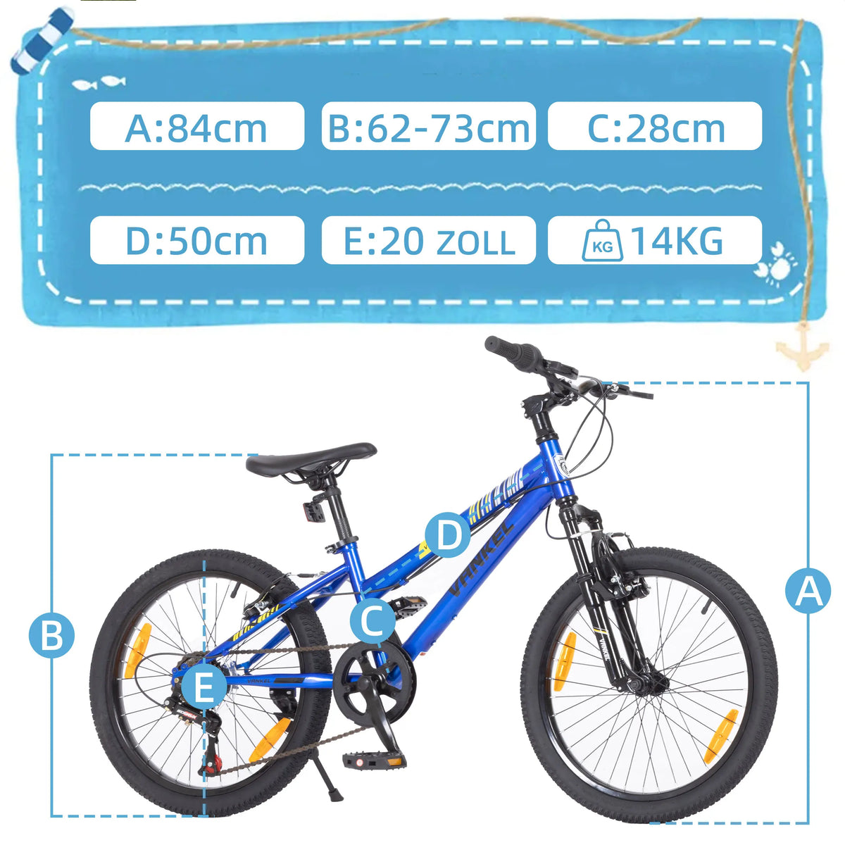 Sinaopus Kinder-MTB-Fahrrad, 20 Zoll, 6-Gang, leichtes Kinder-Mountainbike für Jungen und Mädchen, Schaltwerk und V-Bremsen