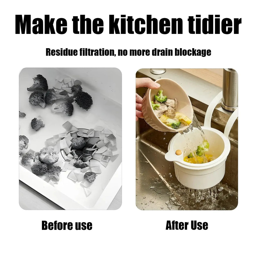 Kitchen Sink Drain Basket Hanging Vegetable Washing Basin Food Residue Filter Storage Rack Household Cleaning Tool