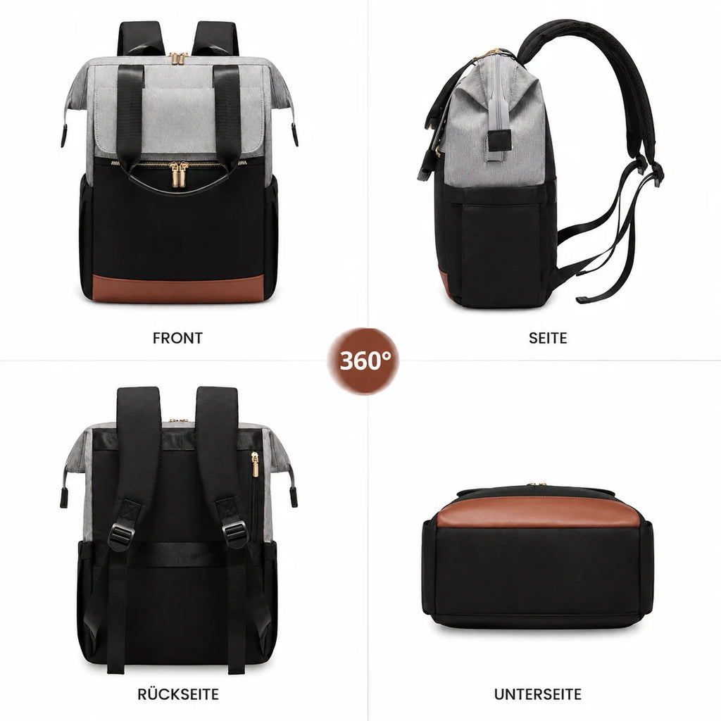 Laptop Rucksack Damen Herren 15,6 Zoll, Multifunktion Rucksack Handtasche Umhängetasche mit Zusatz Tasche, Wasserabweisend