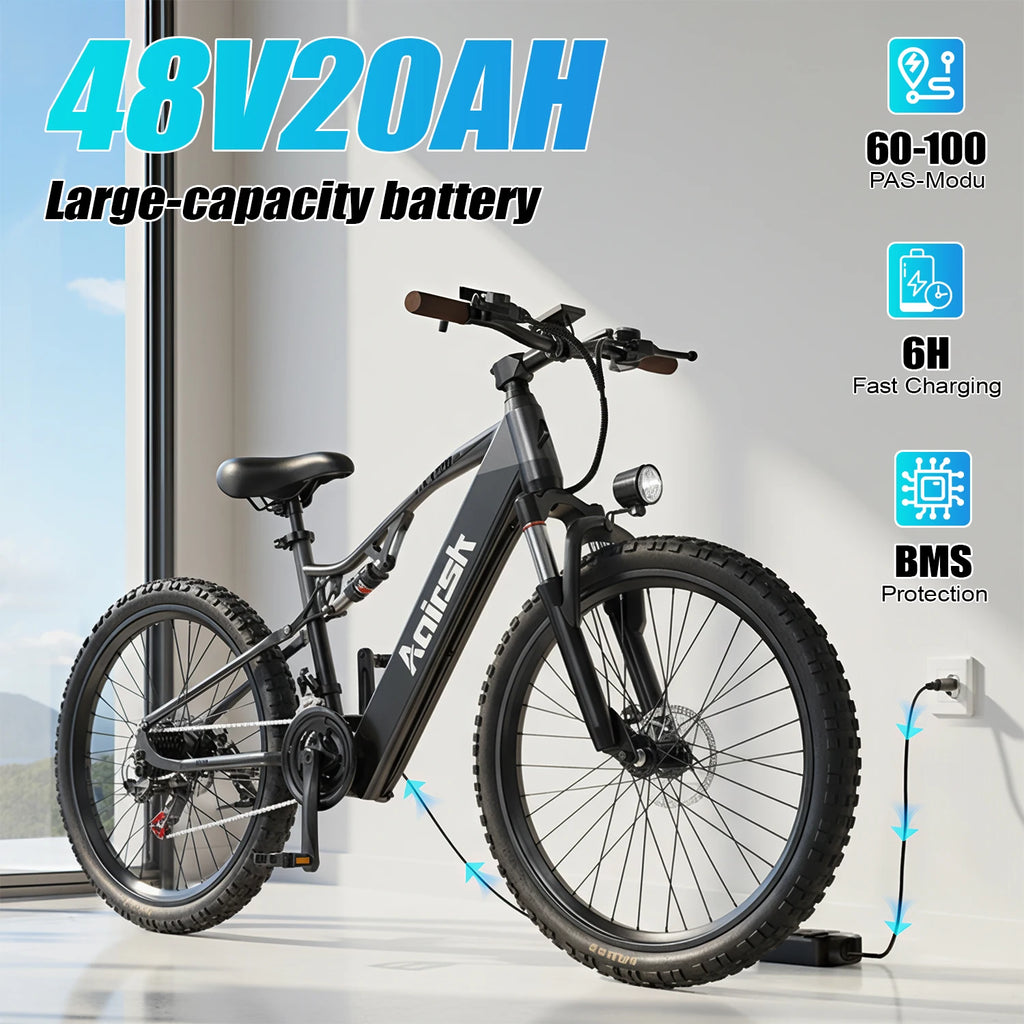2025 New Adult Mountain Bike XT90 48V 20Ah Lithium Battery 21-Speed EU Stock E Bike Electric Bike