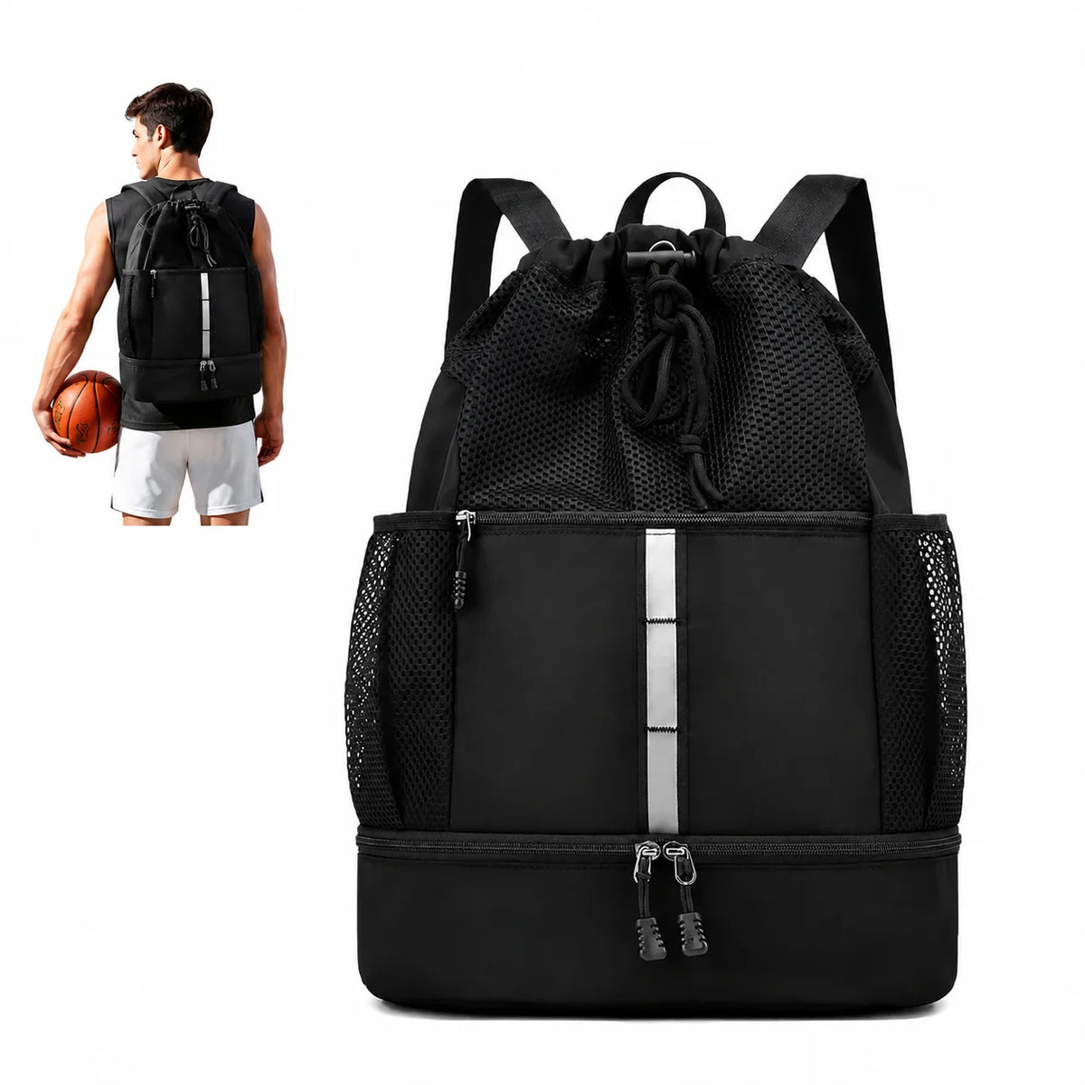 Multifunktions Sporttasche Rucksack mit Nassfach Schuhfach