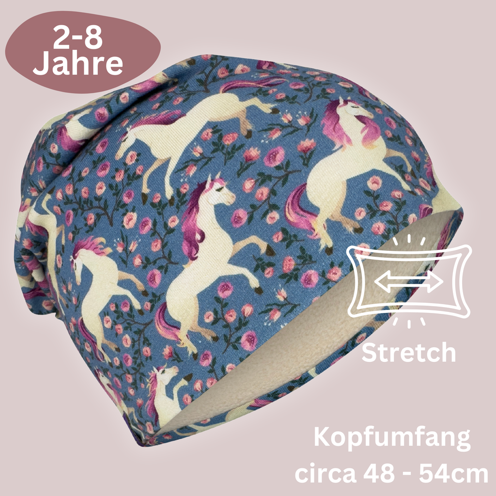Kinder Beanie Mütze &amp; Loop Set - Pferd