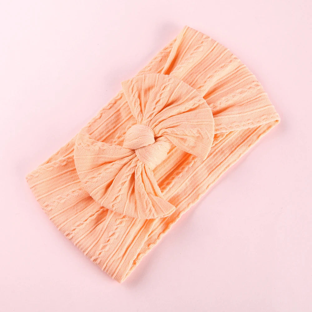 1Pcs Newborn Baby Headband For Girls Elastic Knit Children Turban Baby Bows Soft Nylon Kids Headwear Hair Accessories 32 Colors