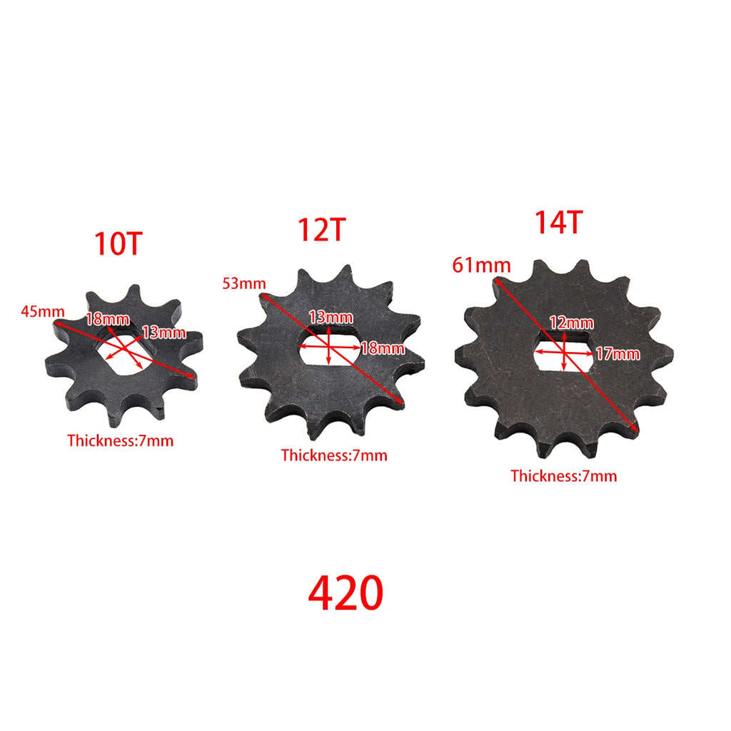 10T 12T 14T 420 Electric Tricycle Ebike Sprocket for Chain Drive Bicycle Motorcycle Gear DC Motor BM1418ZXF Pinion