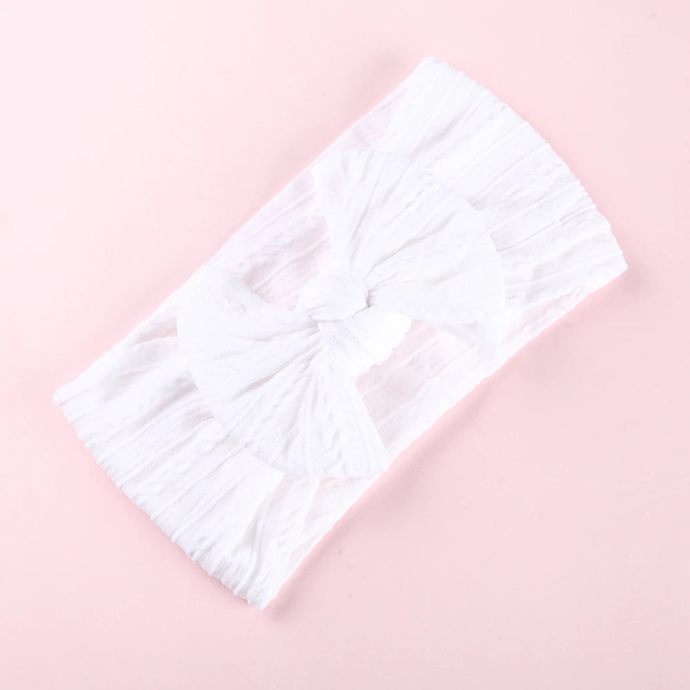 1Pcs Newborn Baby Headband For Girls Elastic Knit Children Turban Baby Bows Soft Nylon Kids Headwear Hair Accessories 32 Colors