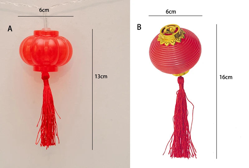 2022 Chinese New Year Lantern Decoration For Home 10LED Red Lantern Spring Festival Holiday Supplies Lamp Layout Lights Festive