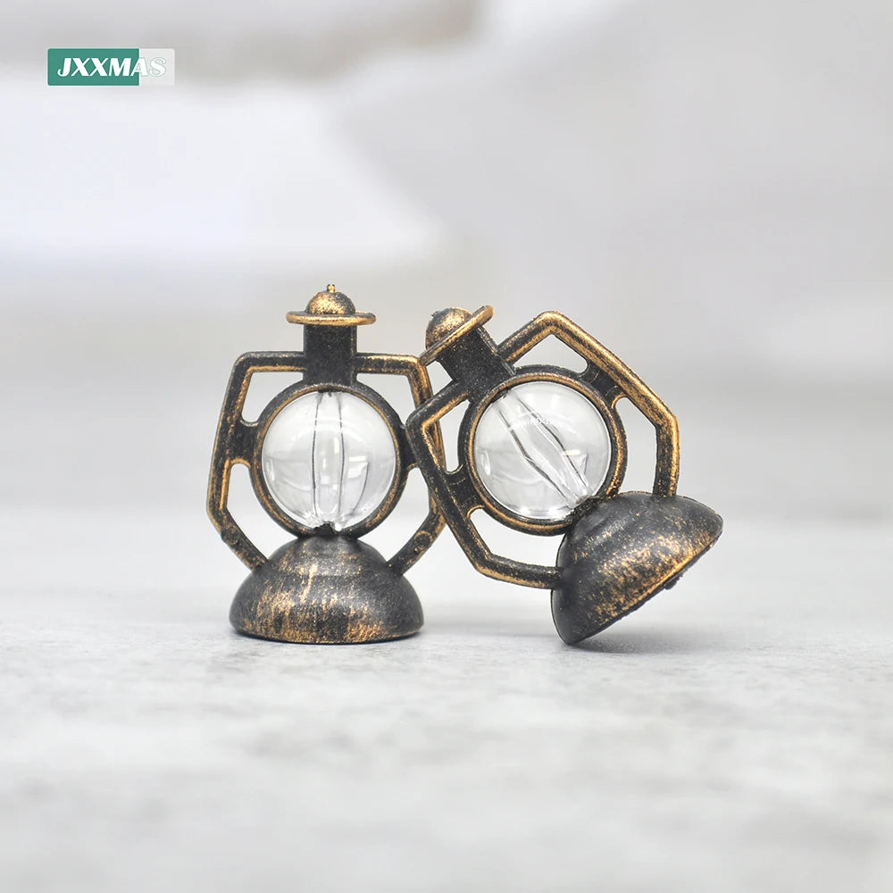 12Pcs Retro Baron Lantern Mini Oil Lamp Decoration Doll House Pendant Ornaments Lantern Festival Children's Christmas Gifts