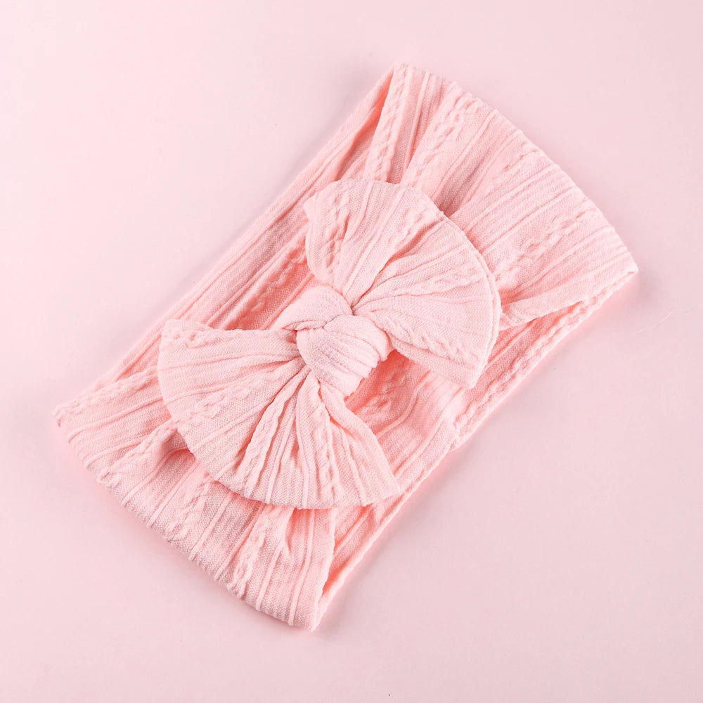 1Pcs Newborn Baby Headband For Girls Elastic Knit Children Turban Baby Bows Soft Nylon Kids Headwear Hair Accessories 32 Colors