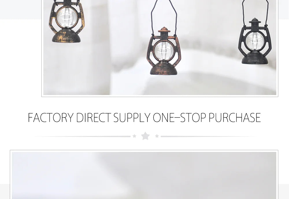 12Pcs Retro Baron Lantern Mini Oil Lamp Decoration Doll House Pendant Ornaments Lantern Festival Children's Christmas Gifts