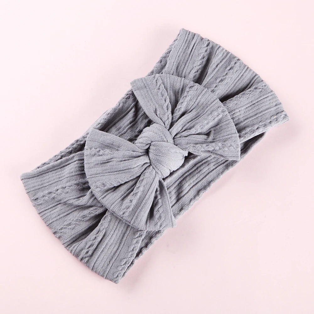 1Pcs Newborn Baby Headband For Girls Elastic Knit Children Turban Baby Bows Soft Nylon Kids Headwear Hair Accessories 32 Colors