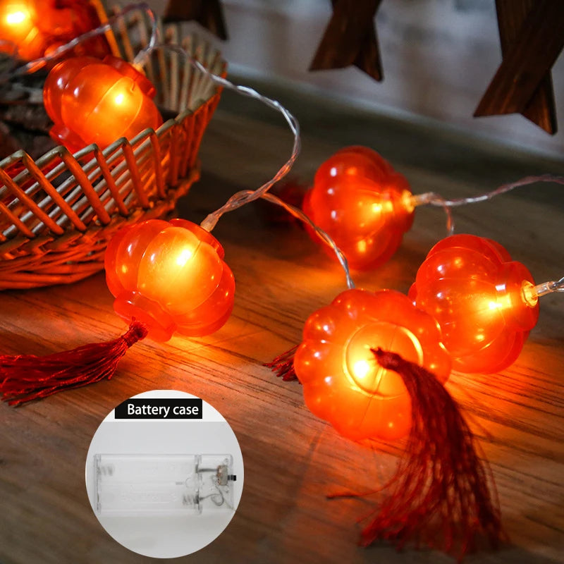 2022 Chinese New Year Lantern Decoration For Home 10LED Red Lantern Spring Festival Holiday Supplies Lamp Layout Lights Festive