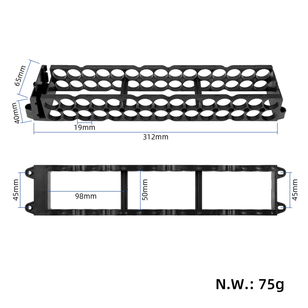 Xiaomi Electric Scooter Accessories 2*15 Plastic Structure Holder for M365 Battery 18650 Battery Pack Holder
