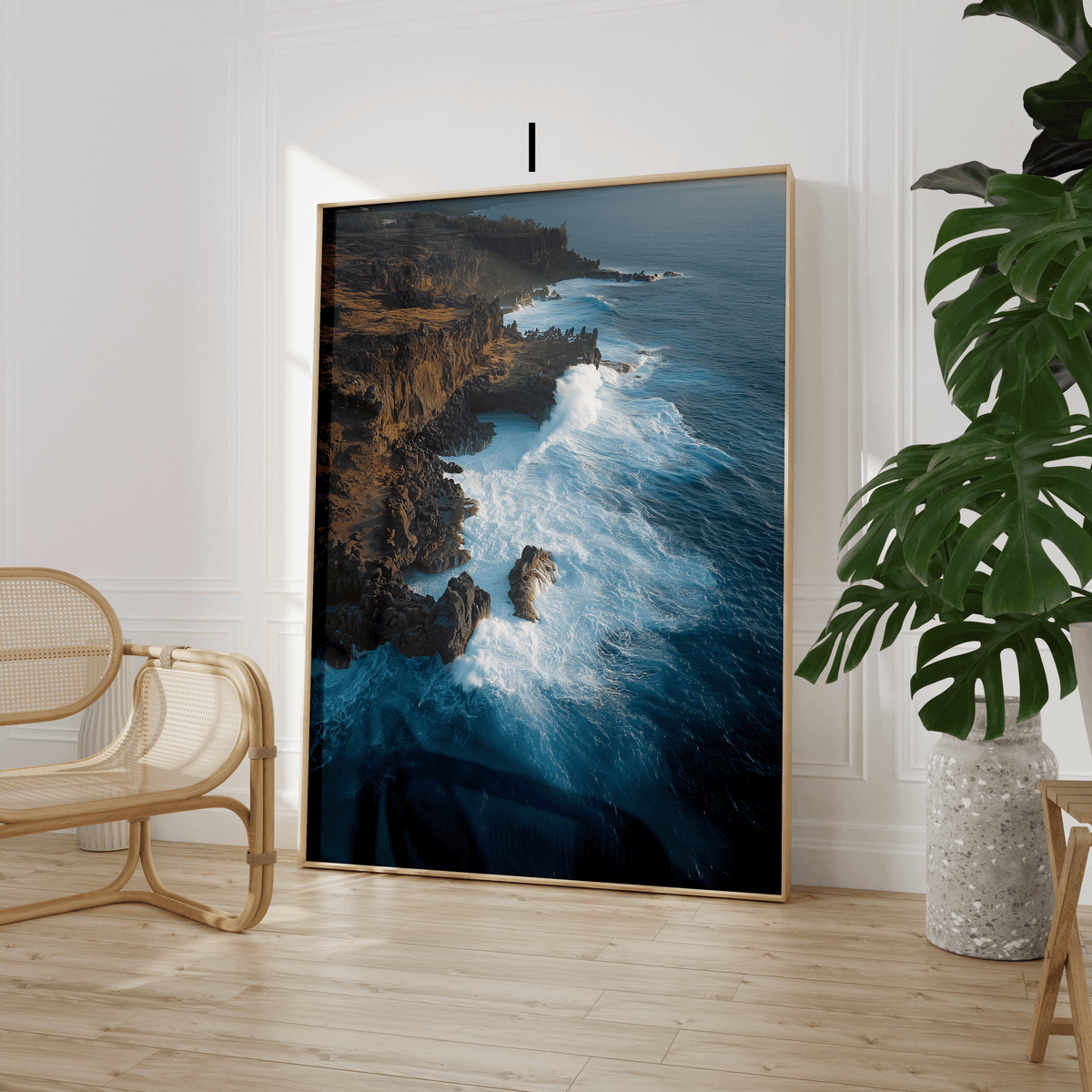 Strand Poster · Geschenkidee · Palmen Wellen Meereslandschaften · Dekoprint ohne Rahmen
