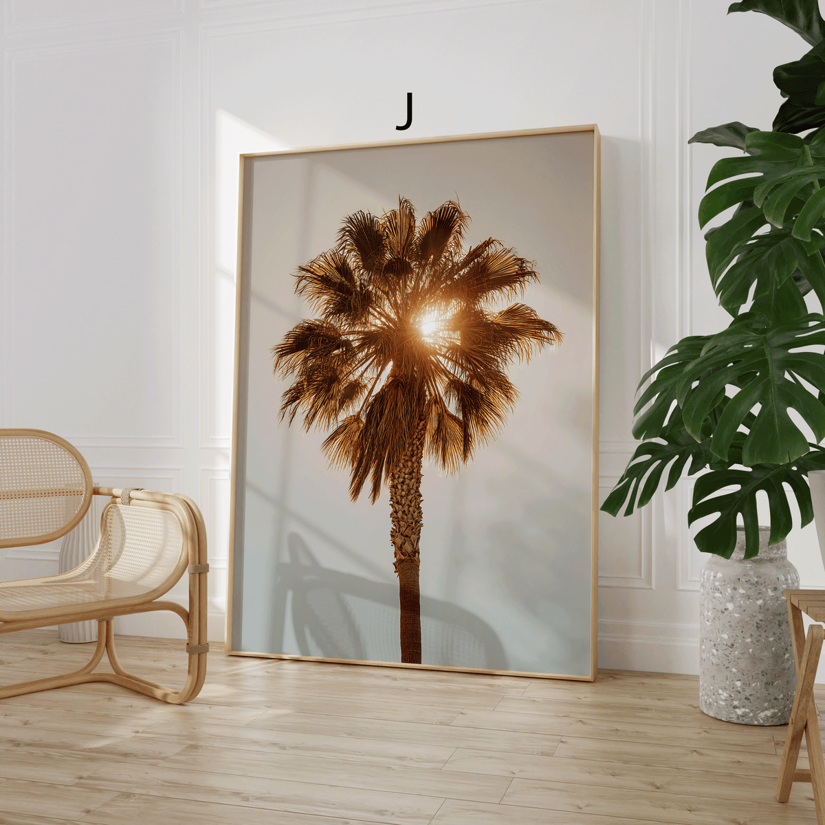 Strand Poster · Geschenkidee · Palmen Wellen Meereslandschaften · Dekoprint ohne Rahmen