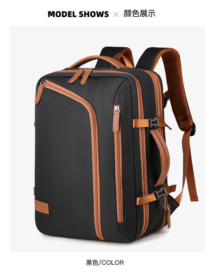 Backpack Expandable 15.6inch Business Backpack Multifunctional Casual Travel Backpack Contrast Color Student School Bag