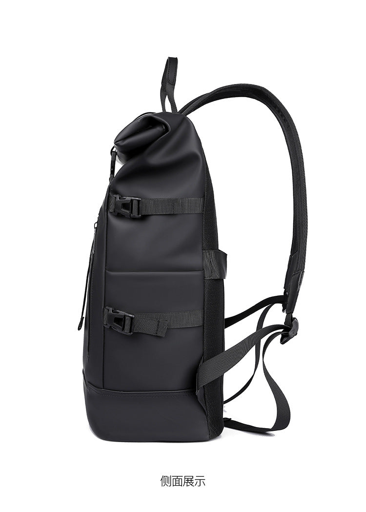 2025 Summer Cross-Border Backpack Men's Roll-Top Business Computer Bag Work Commuting Leisure Travel Backpack Fashion Trend