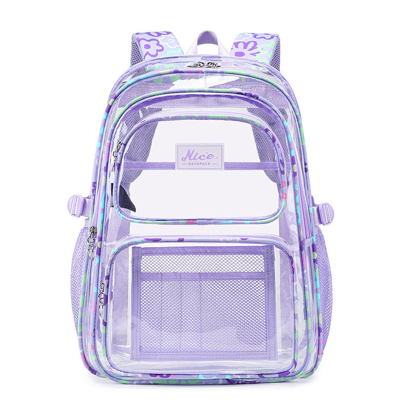 2026 Amazon New Pvc Transparent Backpack for Women, Campus College Student Bag, Large Capacity Casual Backpack