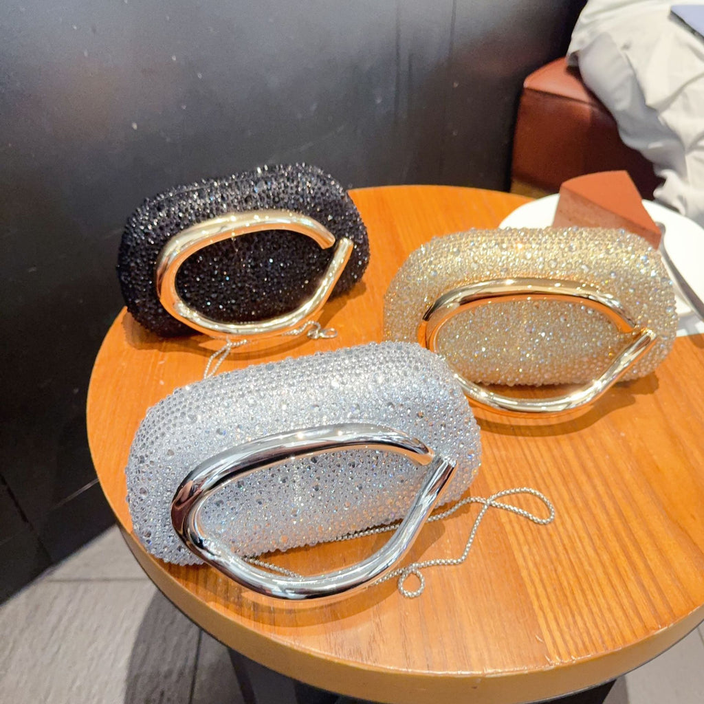 European and American Cross-Border Trendy Classic Round Box Clutch Bag Evening Bag Acrylic Bag Retro Metal Handle Single Shoulder Crossbody