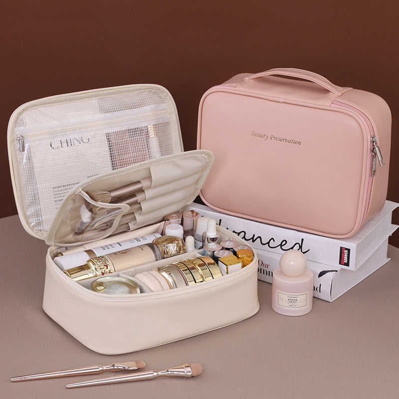 Cosmetic Partition Storage Bag Portable Large Capacity Cosmetic Bag Light Luxury High-end Travel Portable Toiletry Bag