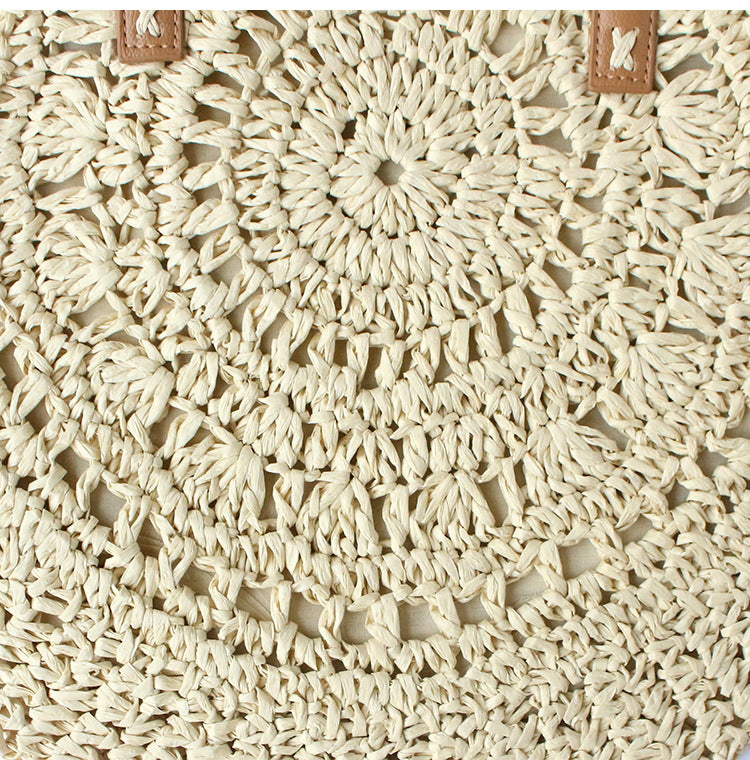 Straw Bag New Women's Handmade Woven Bag Shoulder Bag Hollow All-match Fashionable Simple Seaside Beach Vacation