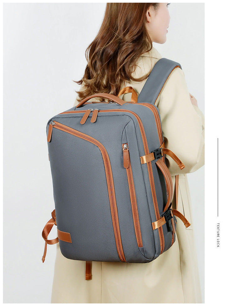 Backpack Expandable 15.6inch Business Backpack Multifunctional Casual Travel Backpack Contrast Color Student School Bag