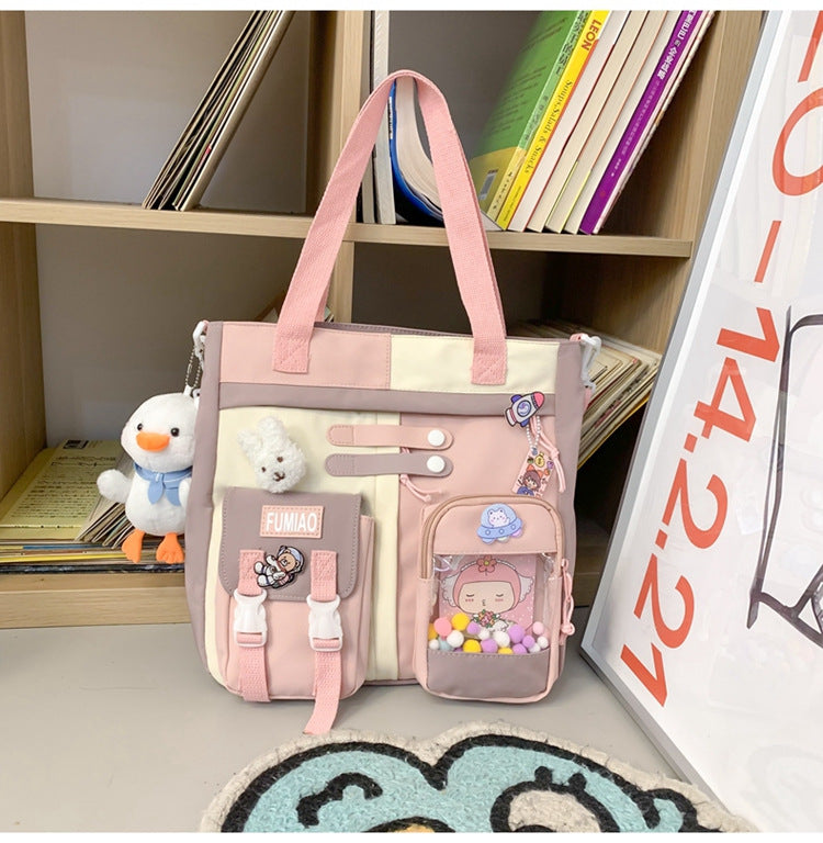 Wholesale New Casual Fashion Korean Style Fresh Color Contrast Backpack Middle School Student Schoolbag Japanese Niche Design Backpack