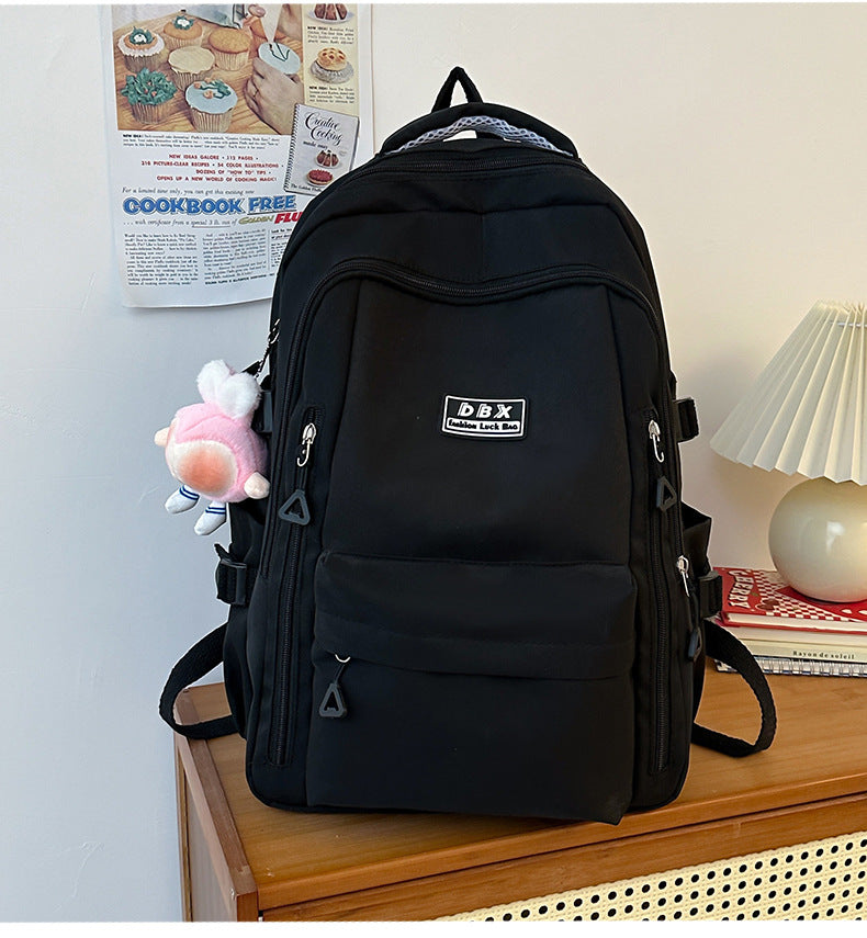 2026 New Style Backpack for Middle and High School Students, Versatile Solid Color School Bag, Large Capacity, Stain-Resistant, Business Trip Travel Backpack, Wholesale