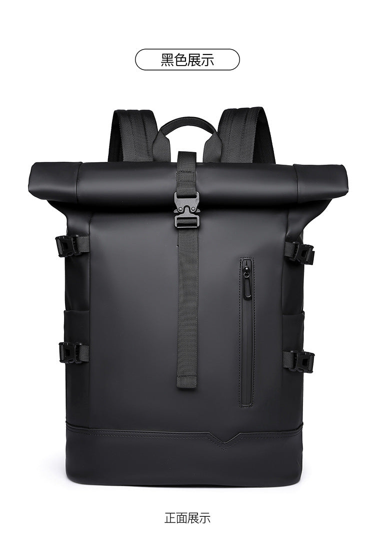 2025 Summer Cross-Border Backpack Men's Roll-Top Business Computer Bag Work Commuting Leisure Travel Backpack Fashion Trend