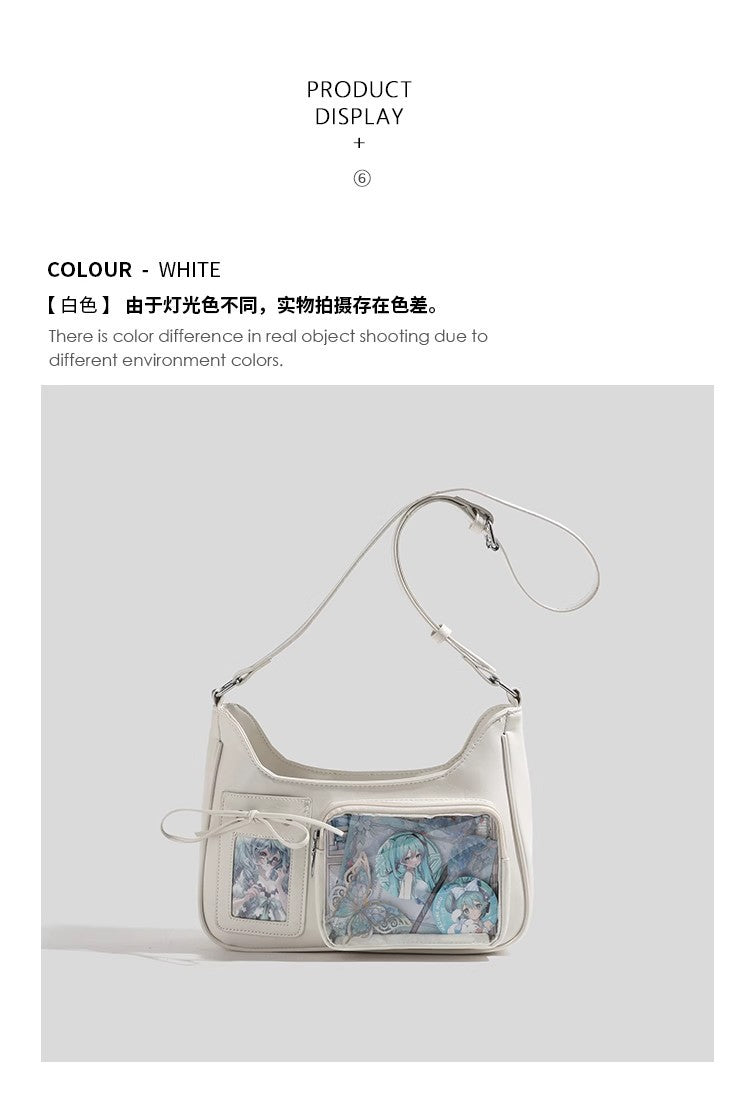 2025 New Japanese Pain Bag Single Shoulder Crossbody Bag Secondary Texte Small Food Daily Transparent Bag for Women