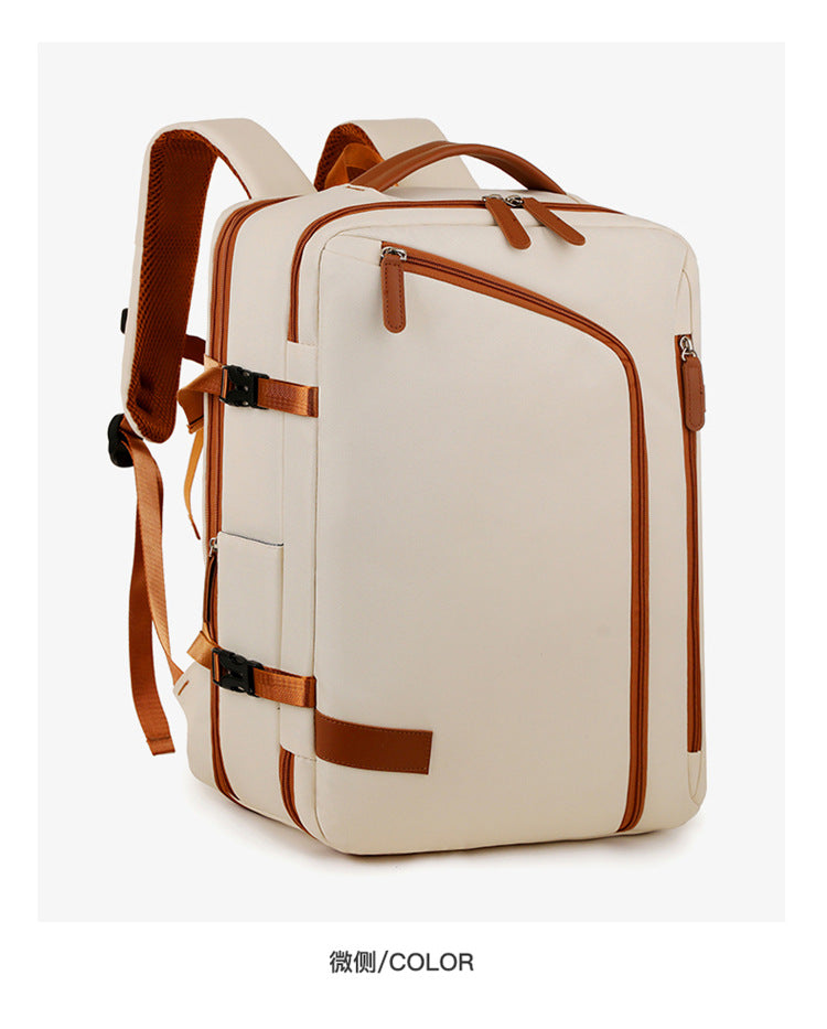 Backpack Expandable 15.6inch Business Backpack Multifunctional Casual Travel Backpack Contrast Color Student School Bag