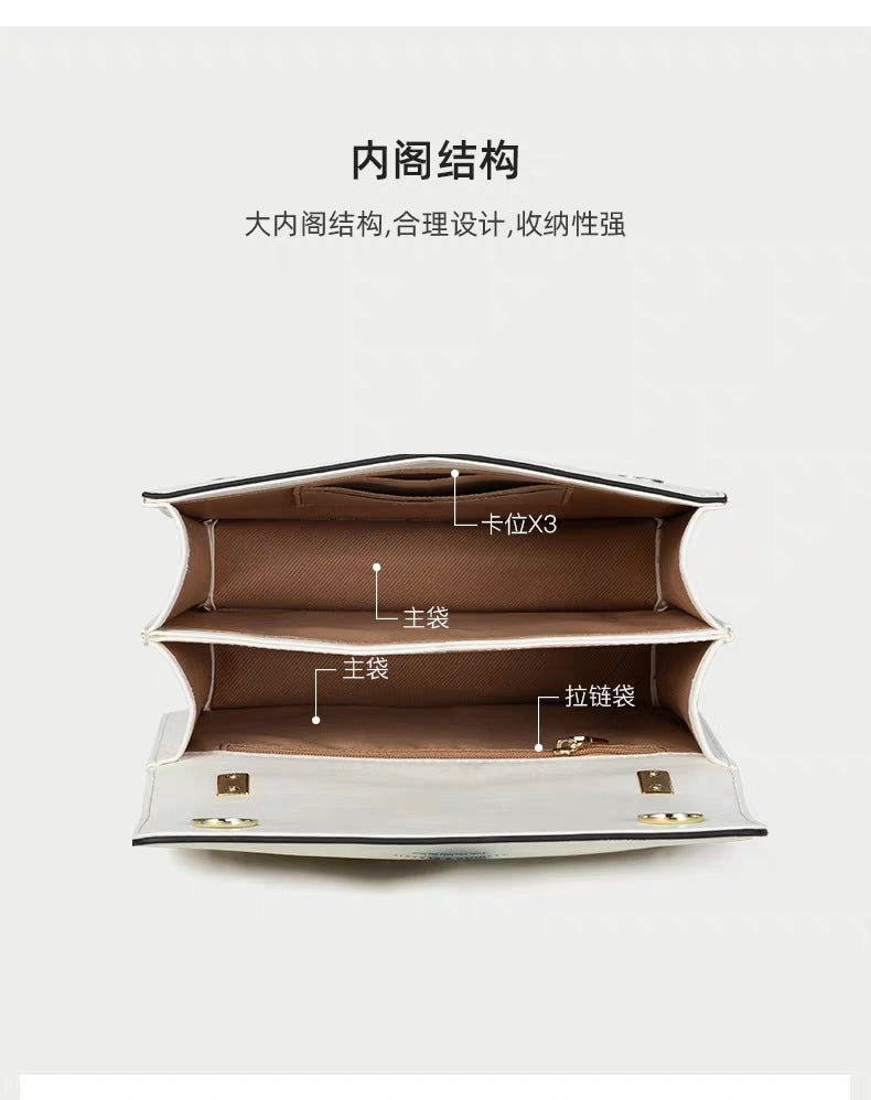 Genuine Leather Chain Small Square Bag 2026 New Model Niche Gift for Girlfriend Fashionable Versatile Deer Head Shoulder Crossbody Women's Bag