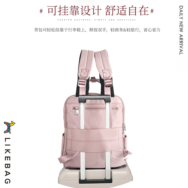 2026 Cross-Border Business Commuting Large-Capacity Computer Backpack High-Density Waterproof Nylon Travel Backpack for Women
