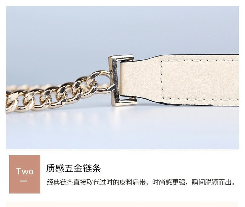 Genuine Leather Chain Small Square Bag 2026 New Model Niche Gift for Girlfriend Fashionable Versatile Deer Head Shoulder Crossbody Women's Bag