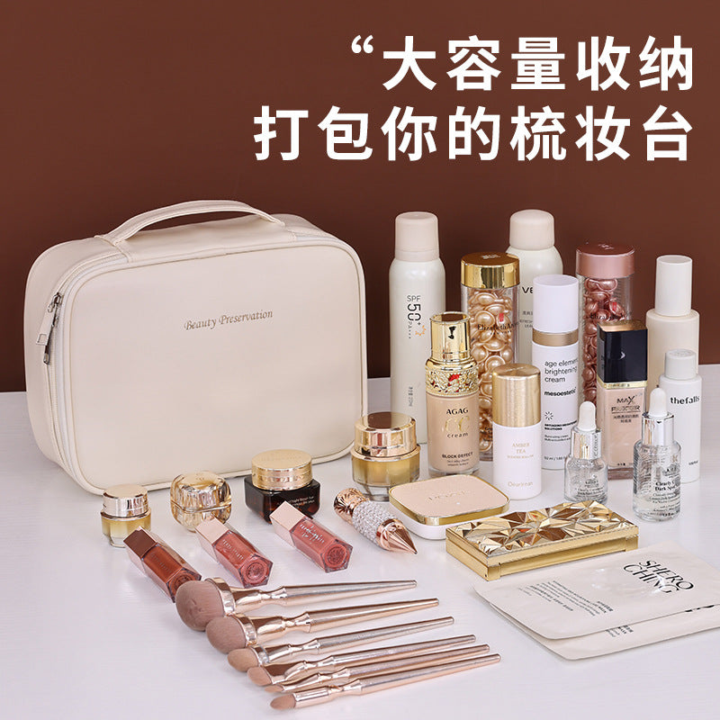 Cross-border New Products Split Cosmetic Bag Large Capacity Advanced Sense Multifunctional Cosmetic Storage Bag Niche Design