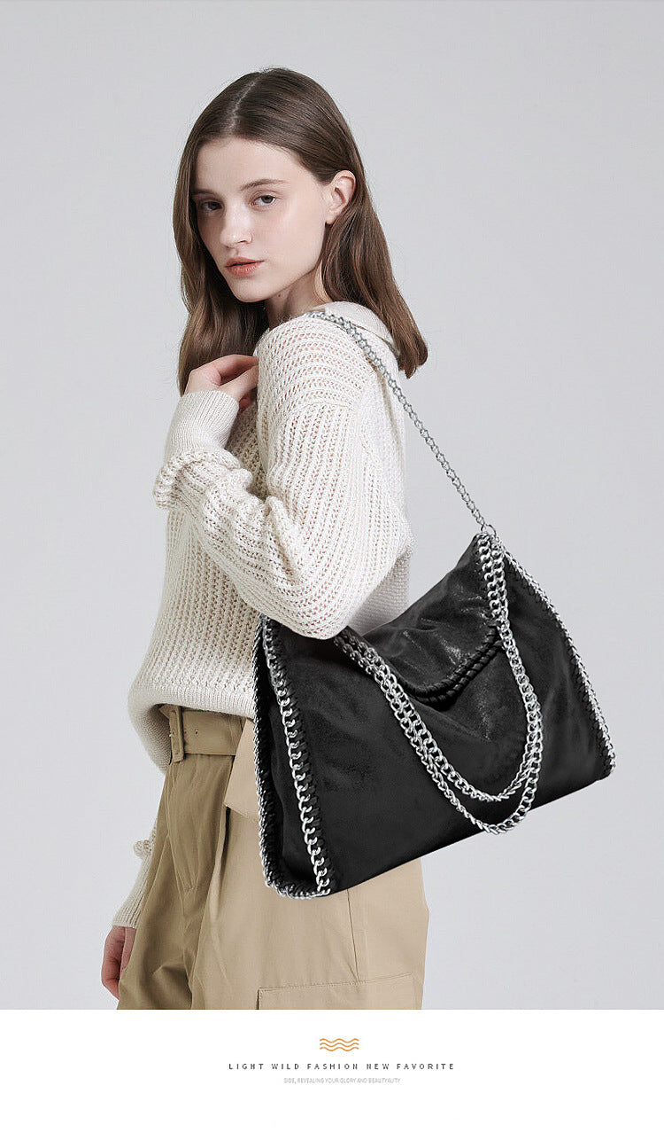 Aliexpress Foreign Trade 2025 New Chain Women's Bag Foldable Women's Shoulder Bag Factory Direct Sales Large Bag Wholesale