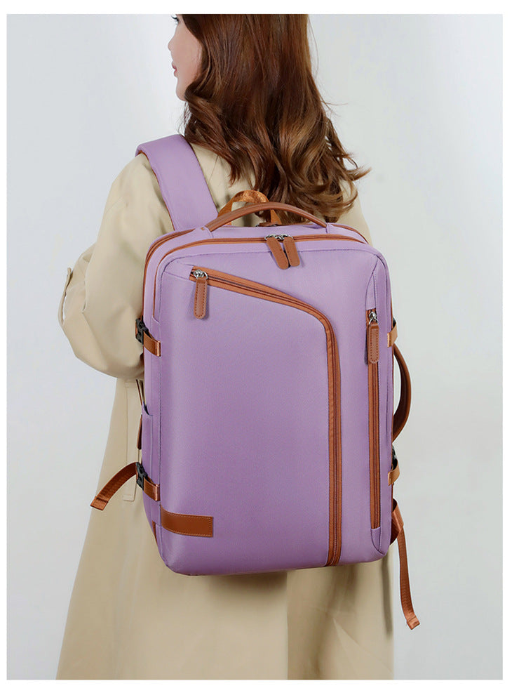 Backpack Expandable 15.6inch Business Backpack Multifunctional Casual Travel Backpack Contrast Color Student School Bag
