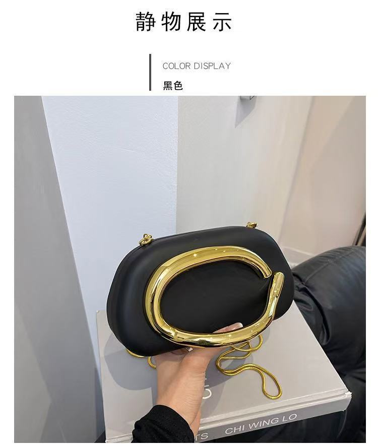 European and American Cross-Border Trendy Classic Round Box Clutch Bag Evening Bag Acrylic Bag Retro Metal Handle Single Shoulder Crossbody