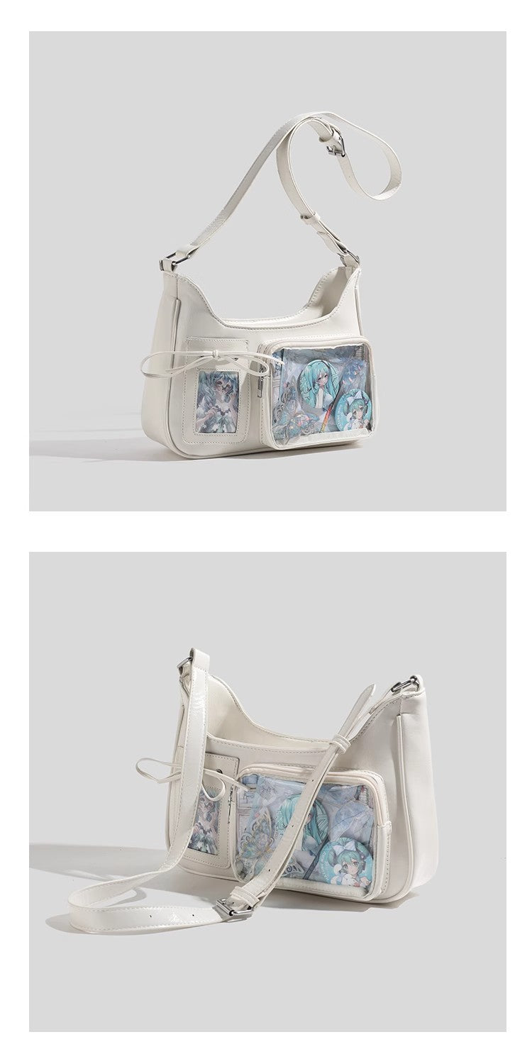 2025 New Japanese Pain Bag Single Shoulder Crossbody Bag Secondary Texte Small Food Daily Transparent Bag for Women