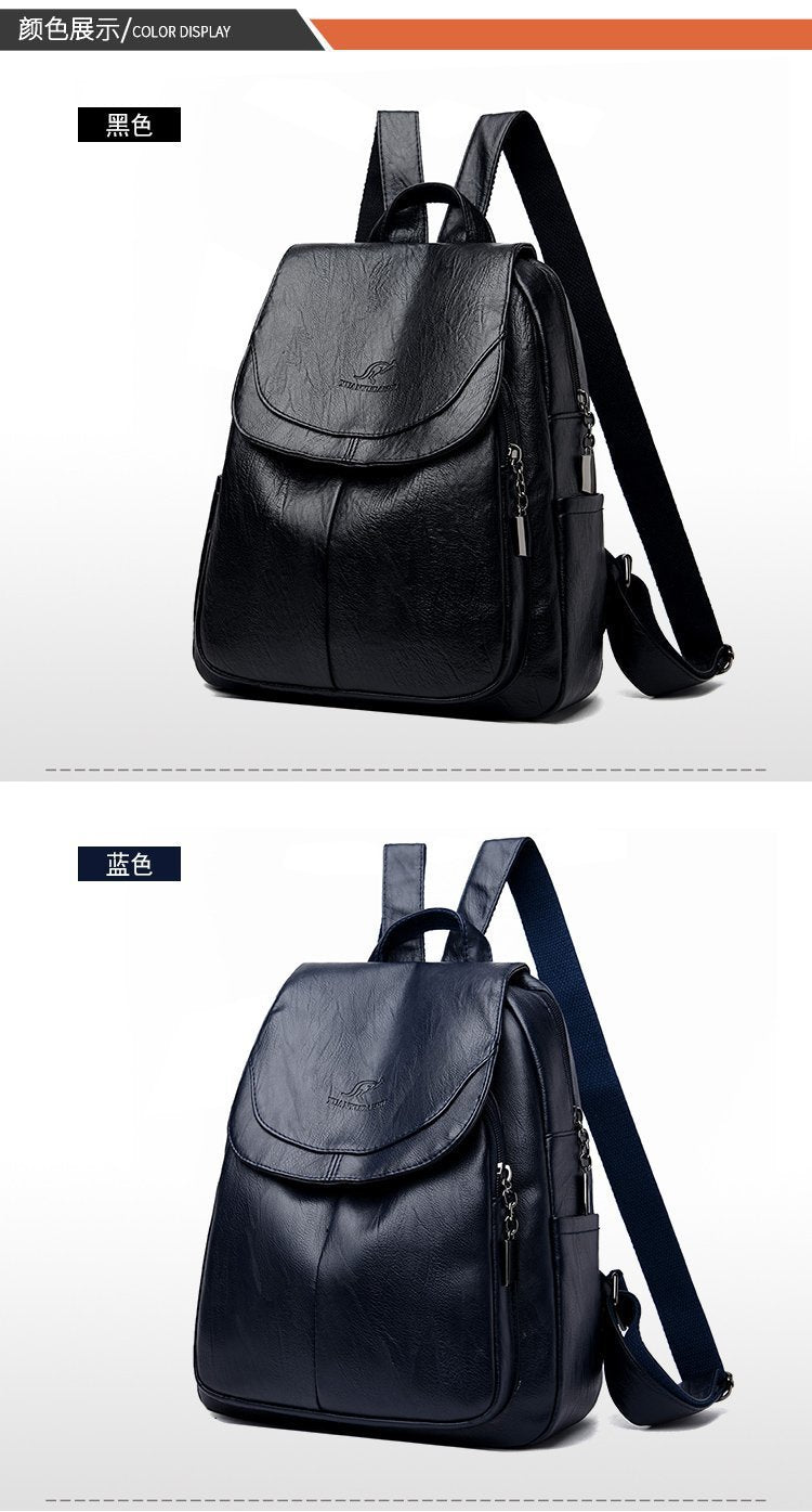 Cross-Border Women's Bag Backpack 2025 New Soft Leather Fashion Versatile Backpack Women's Large Capacity Travel Bag Ready for Sale