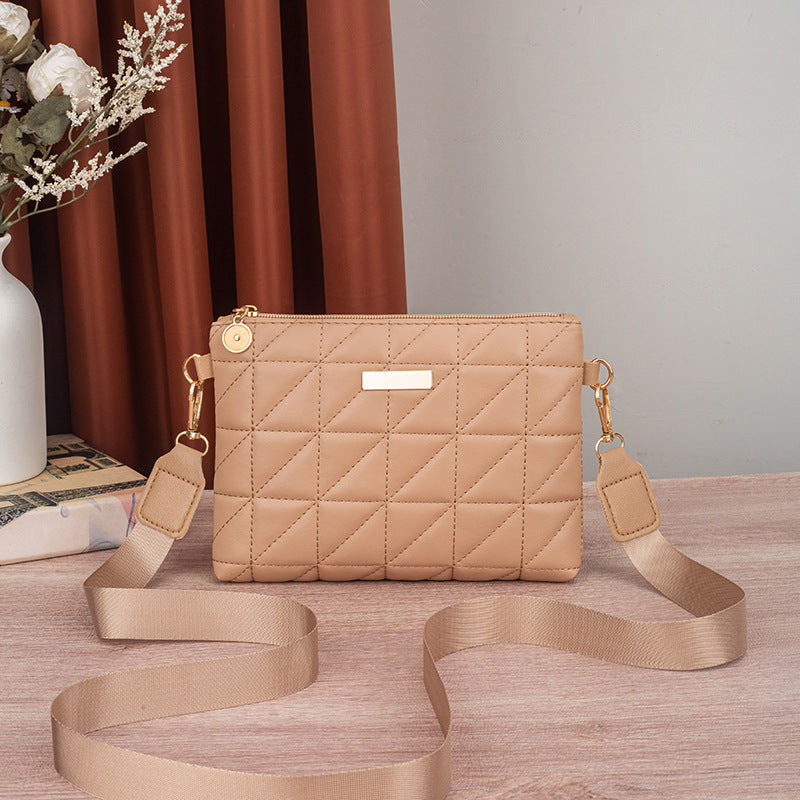 2025 New Triangle Embroidered Small Square Bag Ladies Bag Cross-Border Women's Bag Wholesale Fashion Versatile Chain Small Bag