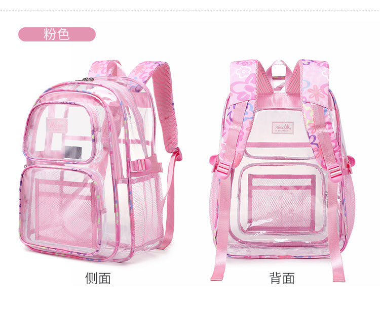 2026 Amazon New Pvc Transparent Backpack for Women, Campus College Student Bag, Large Capacity Casual Backpack