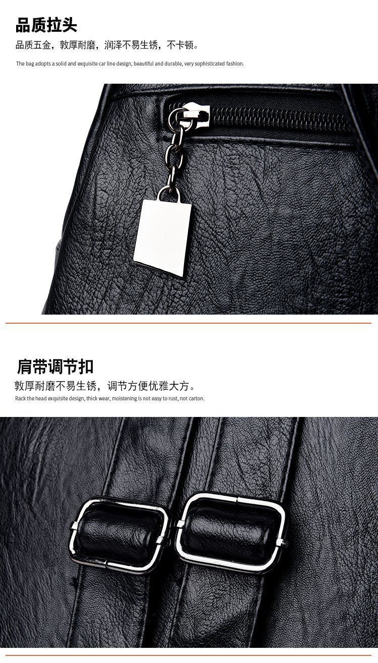 Cross-Border Women's Bag Backpack 2025 New Soft Leather Fashion Versatile Backpack Women's Large Capacity Travel Bag Ready for Sale