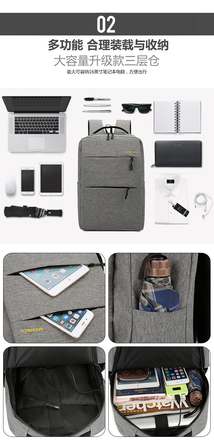Cross-Border Wholesale Laptop Backpack, Backpack, Casual Three-Piece Gift, Casual School Bag, Men's and Women's Backpack